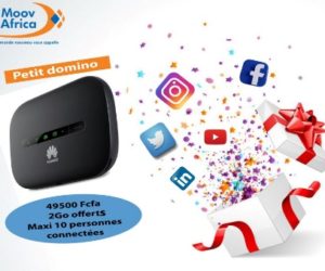 Partagez votre connexion internet jusqu’à 10 appareils en simultané avec le Domino Moov Africa à 45 000 + 2Go offert. Profitez en